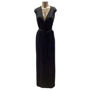 Halston Heritage Size XS Elegant Black Maxi Dress With Front Slit. Preloved